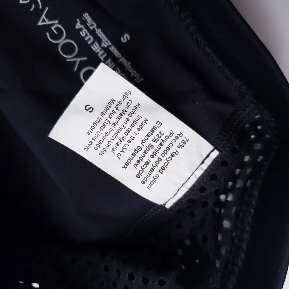 Beyond Yoga Black High Neck Mesh Back Sports Bra